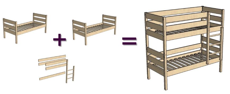 Купить Кровать Мебель UA из натуральной древесины без матраса (43892) в Украине