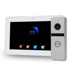 Комплект Wi-Fi видеодімофона 7" ATIS AD-770FHD/T-White с поддержкой Tuya Smart + AT-400FHD Silver