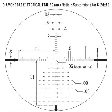 Купить Прицел оптический Vortex Diamondback Tactical FFP 6-24x50 EBR-2C MRAD (DBK-10029) в Украине