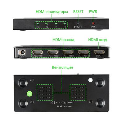 Купити Сплітер PowerPlant HDMI 1x4 V1.4, 4K (HDSP4-M) (CA911509) в Україні