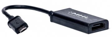 Купити Кабель-перехідник PowerPlant HDMI - micro USB, 0.15м, (MHL), Blister (KD00AS1240) в Україні