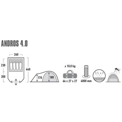 Купить Палатка High Peak Andros 4.0 Dark Grey/Green (11421) в Украине
