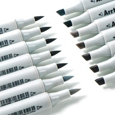 Купити Спиртові маркери Arrtx OROS ASM-03GY 32 кольорів, сірі відтінки (LC302543) в Україні