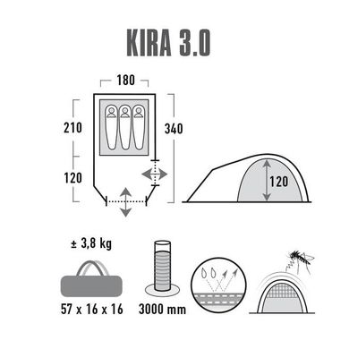Купити Намет High Peak Kira 3.0 Nimbus Grey (10370) в Україні