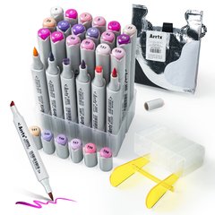 Купить Спиртовые маркеры Arrtx OROS ASM-03PL 24 цветов, фиолетовые оттенки. (LC302505) в Украине