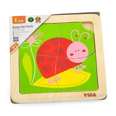 Купить Деревянный минипазл Viga Toys Жук божья коровка, 4 эл. (50140) в Украине