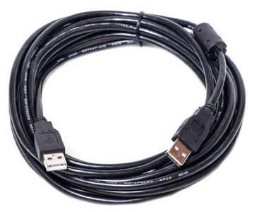 Купить Кабель PowerPlant USB 2.0 AM-AM, 5м, One ferrite (KD00AS1216) в Украине