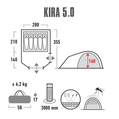 Купити Намет High Peak Kira 5.0 Nimbus Grey (10376) в Україні