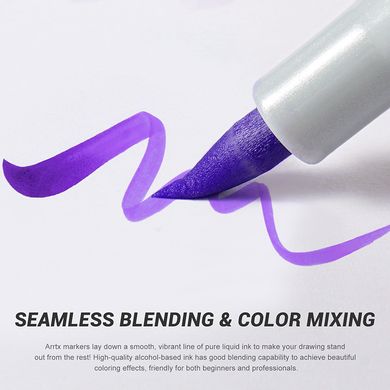 Купити Спиртові маркери Arrtx OROS ASM-03PL 24 кольорів, фіолетові відтінки (LC302505) в Україні