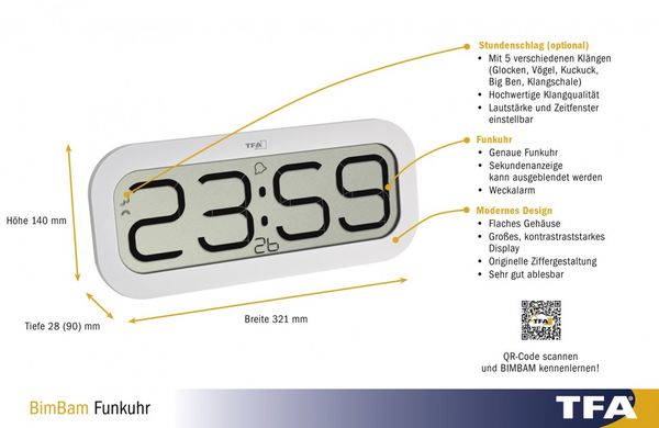 Купить Часы настольные TFA «BimBam» 60451402 в Украине