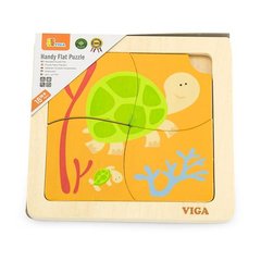 Купити Дерев'яний мініпазл Viga Toys Черепашки, 4 ел. (50143) в Україні