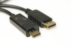 Купити Відео кабель PowerPlant DisplayPort (M) - HDMI (M), 1.4V, 30AWG, 4Kx2K, 1.8м (односторонній) (KD00AS1278) в Україні