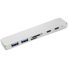 Купити USB-хаб PowerPlant Type-C - HDMI 4K, USB 3.0, USB Type-C, SD, microSD (CA911684) в Україні