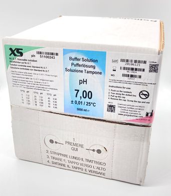 Купить Буферный раствор для pH-метров в мягкой канистре (pH 7.00, N.I.S.T., 5000 мл) XS 1X5000ml Politainer XS pH 7.00, NIST в Украине
