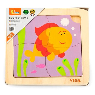 Купить Деревянный минипазл Viga Toys Рыбка, 4 ел. (50144) в Украине