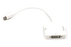 Купити Кабель-перехідник PowerPlant mini DisplayPort (Thunderbolt) - DisplayPort, HDMI, DVI 0.2 м (CA911097) в Україні