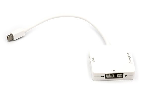 Купить Кабель-переходник PowerPlant mini DisplayPort (Thunderbolt) – DisplayPort, HDMI, DVI 0.2 м (CA911097) в Украине