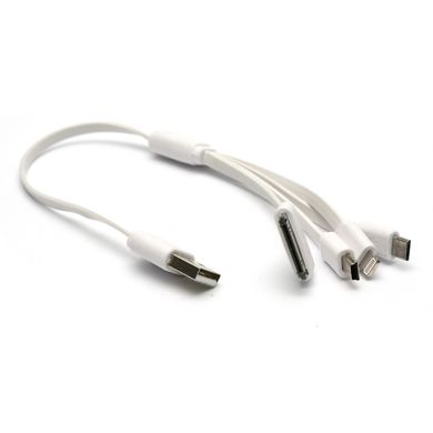 Купити Кабель PowerPlant універсальний USB 2.0 AM - Mini, Micro, Lightning, I-Pod, 0.3м (KABUSBALL) в Україні