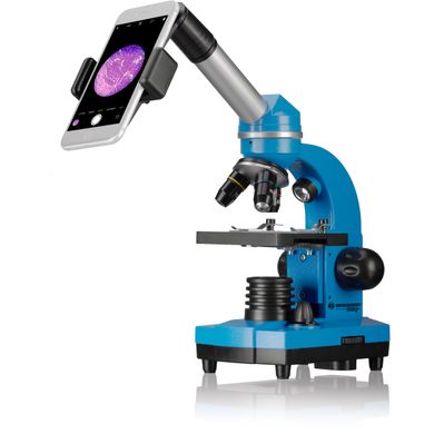 Купить Микроскоп Bresser Junior Biolux SEL 40x-1600x Blue с набором для опытов и адаптером для смартфона в Украине