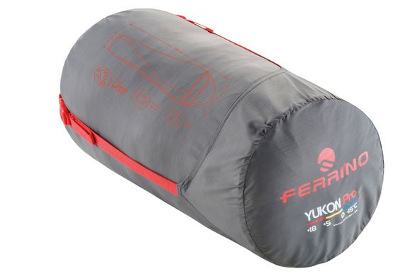Купити Спальний мішок Ferrino Yukon Pro/0°C Scarlet Red/Grey Left (86359IAA) в Україні