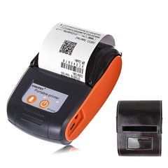 Мобильный термопринтер чеков для смартфона bluetooth Goojprt PT-120, pos принтер + чехол, оранжевый