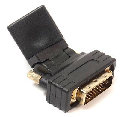 Купити Перехідник PowerPlant HDMI AF - DVI (24 + 1) AM, 360 градусів (KD00AS1301) в Україні