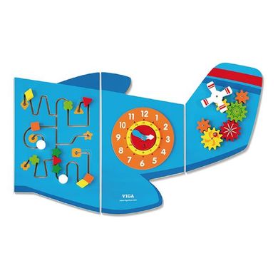 Купить Бизиборд Viga Toys Самолет 5 секций (50673FSC) в Украине