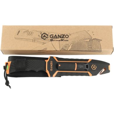 Купити Ніж Ganzo G8012V2-OR помаранчевий (G8012V2-OR) з паракордом в Україні