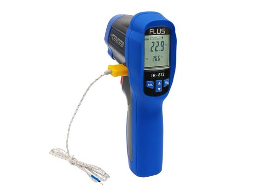 Купити Пірометр із термопарою К-типу 30:1 (-50…+1050 С) Flus IR-822 в Україні