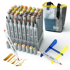 Купить Спиртовые маркеры Arrtx OROS ASM-03YL 40 цветов, желтые оттенки (LC302499) в Украине