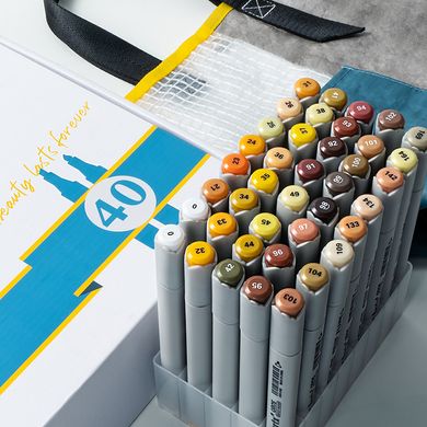Купити Спиртові маркери Arrtx OROS ASM-03YL 40 кольорів, жовті відтінки (LC302499) в Україні