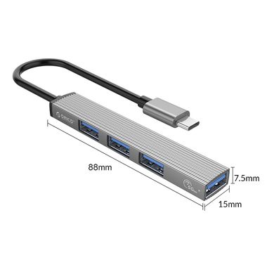 Купить USB-хаб ORICO Type-C - USB3.0, 3xUSB2.0 (AH-13-GY-BP) (CA913534) в Украине