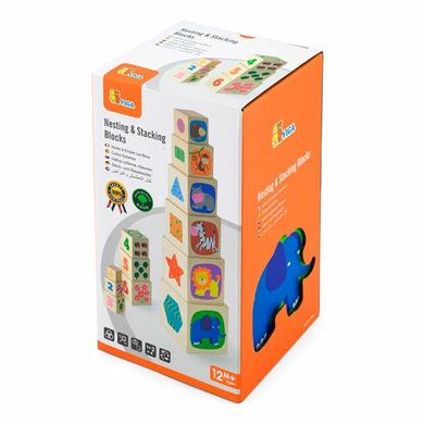 Купити Дерев'яні кубики Viga Toys Башта з цифрами (50392) в Україні