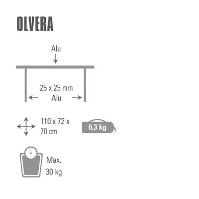 Купити Стіл розкладний High Peak Olvera Silver (44188) в Україні