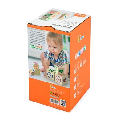 Купить Деревянные кубики Viga Toys Башня с цифрами (50392) в Украине