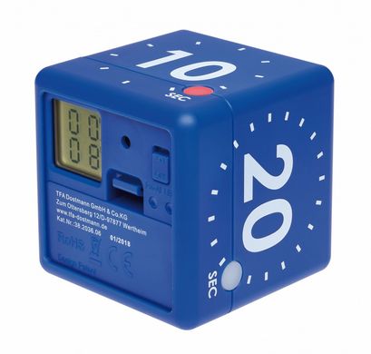Купить Таймер-куб цифровой TFA «CUBE-TIMER» 38203606,синий, 10–20–30–60 секунд в Украине