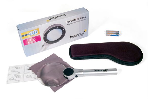 Купити Лупа Levenhuk Zeno 400, 2/4x, 88/21 мм, 2 LED, метал в Україні