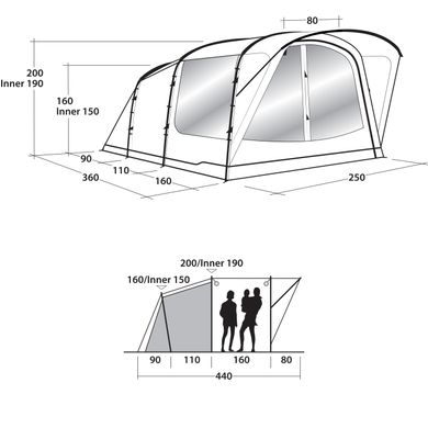 Купить Палатка Outwell Oakwood 3 Зеленый (111208) в Украине