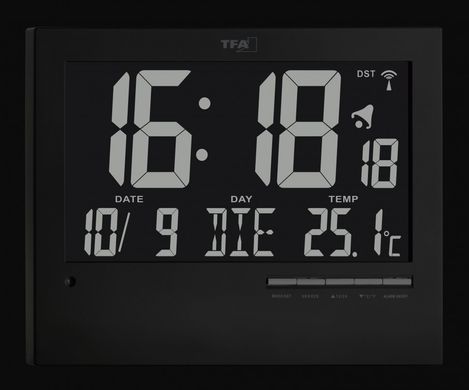 Купить Часы настенные цифровые с автоматическим подсвечиванием TFA 604508 в Украине