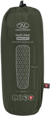 Купити Килимок надувний Highlander Nap-Pak Inflatable Sleeping Mat PrimaLoft 5 cm Olive (AIR072-OG) в Україні