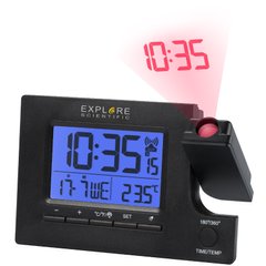 Часы проекционные Explore Scientific Slim Projection RC Dual Alarm Black (RDP1003CM3LC2)