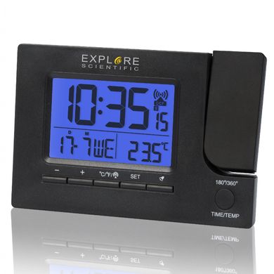 Купить Часы проекционные Explore Scientific Slim Projection RC Dual Alarm Black (RDP1003CM3LC2) в Украине