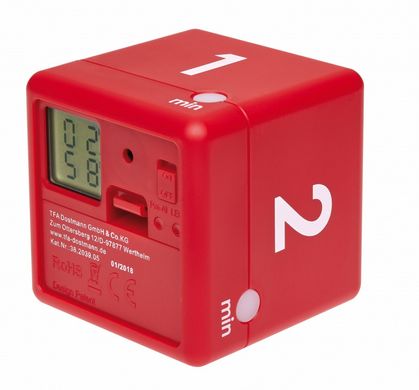 Купить Таймер-куб цифровой TFA «CUBE-TIMER» 38203905, красный, 1–2–3–5 минут в Украине