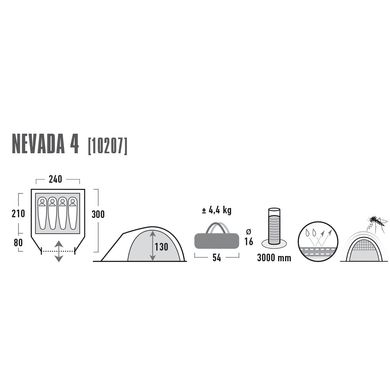 Купити Намет чотиримісний High Peak Nevada 4 Dark Grey/Red (10207) в Україні