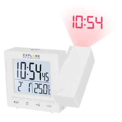 Купить Часы проекционные Explore Scientific Projection RC Alarm White (RDP1001GYELC2) в Украине