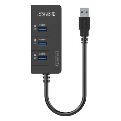 Купить USB-хаб ORICO USB 3.0 3 порта + RJ45 (HR01-U3-V1-BK-BP) (CA912742) в Украине