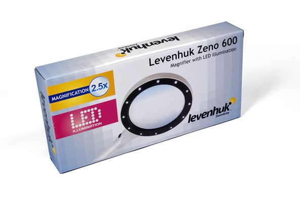 Купить Лупа Levenhuk Zeno 600, 2,5x/5x, 90/21 мм, 12 LED, металл в Украине