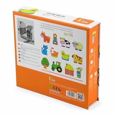 Купити Дерев'яна шнурівка Viga Toys Ферма (59548) в Україні