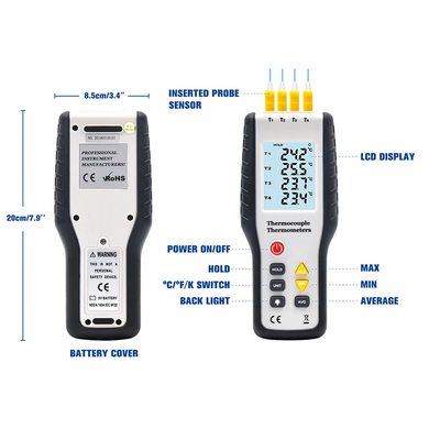 Купити Цифровий термометр (4 канали, термопари K-типу) WALCOM HT-9815 в Україні