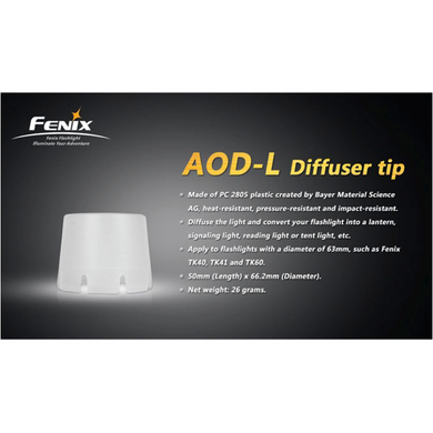Купить Диффузионный фильтр ТК41/ТК60 белый Fenix ​​AOD-L в Украине